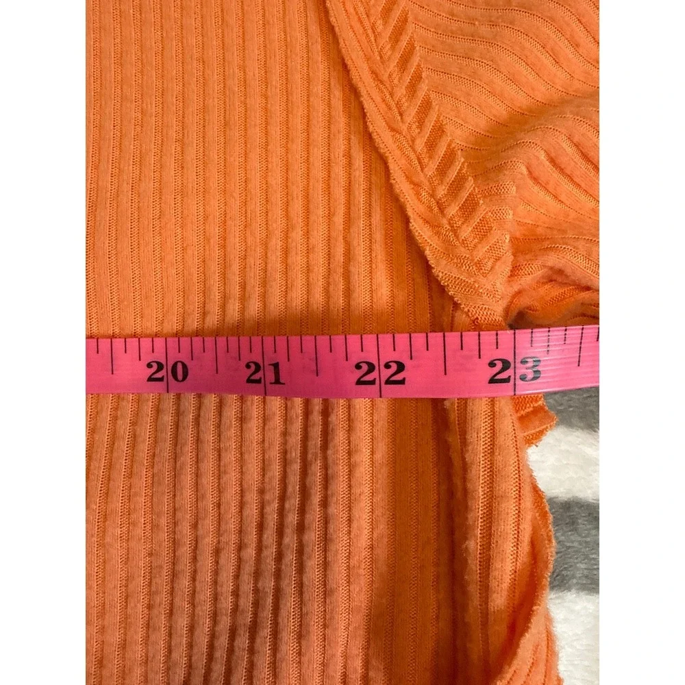 Out From Under Urban Outfitters Orange Ribbed Hooded Cardigan Cozy‎ Y2K Womens S